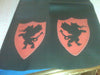 Hand crafted in leather The Black Knights crest on leather panels