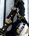 Leather Halter with Solid Brass Ornaments, Portuguese Buckles & Keepers