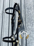 Patent Black Leather *Deluxe* Portuguese Presentation Halter w Cortezia Buckles & Keepers